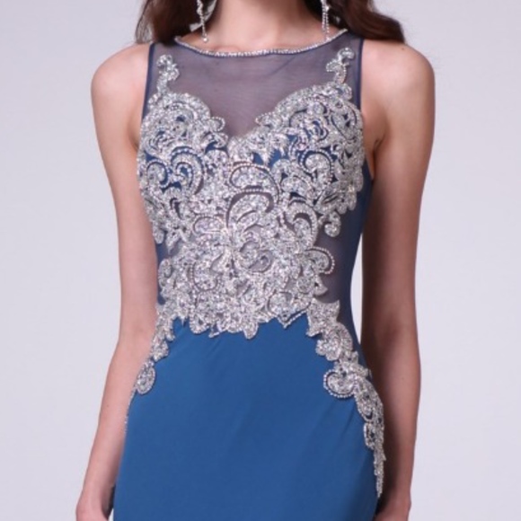 SALE! Sleeveless Beaded Embroidered Sheer Dress - Picture 3 of 8